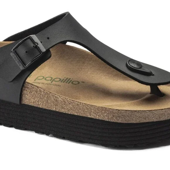 NEW NWT Birkenstock - Papillio Gizeh Platform Vegan Black - 2 Sizes Available - Picture 16 of 16